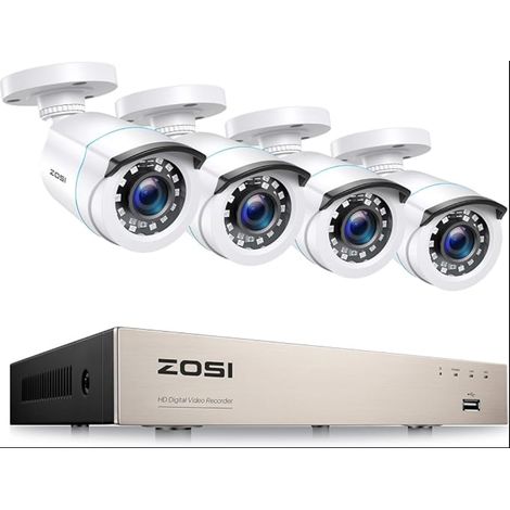 H.265+ 8CH 5MP Lite DVR Enregistreur Vidéo Surveillance 4pcs 1980TVL Caméra de Surveillance Extérieure IP66 24pcs LEDs IR Contrôle à Distance (1/5)