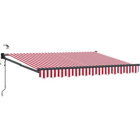 Auvent rétractable électrique Rouge et Blanc 3,5 x 2,5 m vidaXL (1/5)