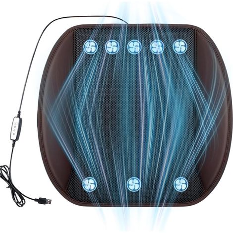 Coussin de siège de voiture, tapis d'été respirant pour longs sièges, coussin de voiture avec ventilateur soufflant, pour berline, SUV, camping-car, fourgonnette, voyage sur route (1/5)