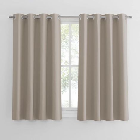 EASYCOMFORT Rideaux occultants à œillets 132x160 cm lot de 2 pièces isolation thermique hiver été bloque 75-85% lumière (1/5)