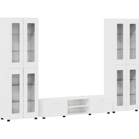 Maison Exclusive - Ensemble meuble TV avec tiroir FLORIN 3 pcs Blanc brillant