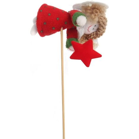 Angelo di peluche rosso a forma di picca, per decorazione, altezza 25 cm