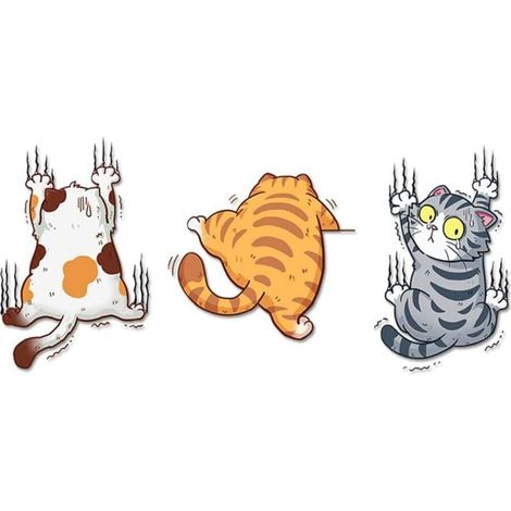 Autocollants de voiture chat drôle, dessin animé 3D animaux chat chaton autocollants bricolage voiture Tuning autocollants chat fenêtre autocollants étanche PVC chat autocollants chaton sticker (1/4)