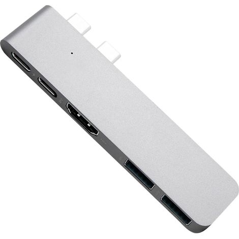 Hub USB-C 5 en 2, station d'accueil multiport avec port de données et de chargement USB-C 4K HD