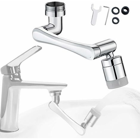 Schäumender Wasserhahnaufsatz, 1080° drehbar, wassersparend, universelle Badewanne (1/5)