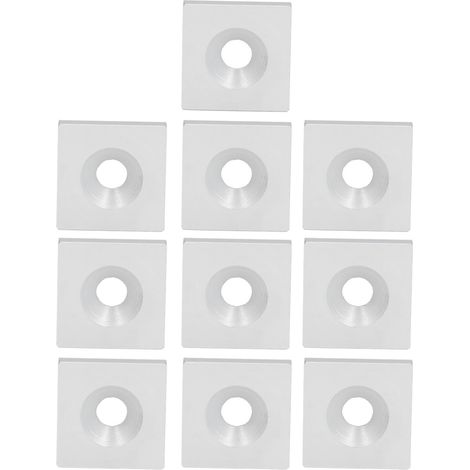 Lot de 10 embouts de profilés aluminium argenté pour système de rails, couvercles à trou unique, kit de fixation universel (1/5)