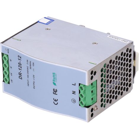 Alimentation Rail DIN DR-120-12, Transformateur Industriel Réglable 12V, Source de Courant pour LED, Série DR (1/5)
