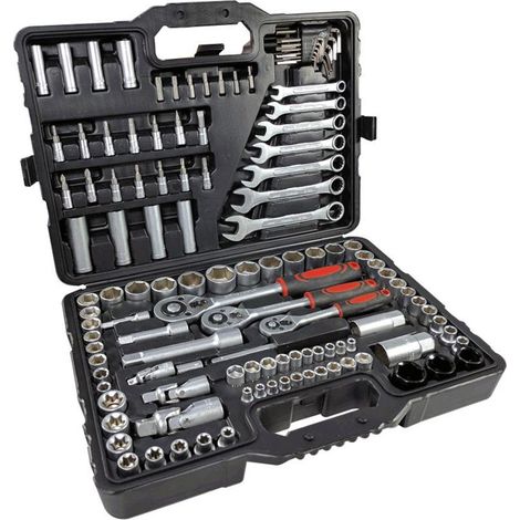 TRADE SHOP - Chiavi A Bussola Cricchetto Set Da 120 Pezzi Vanadium Bussola Inserti In Valigia - (1/4)