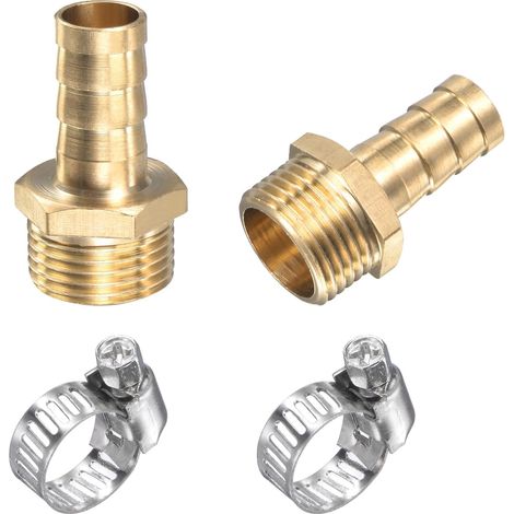 Raccord Cannelé Laiton Tube 10mm x G3/8 Paquet de 2 (1/5)