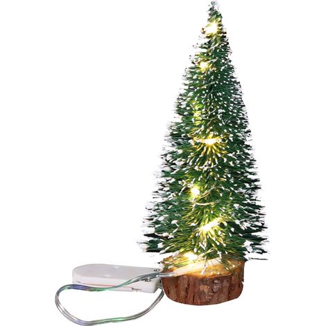 Arbol De Navidad Miniatura - Con Luces Integradas Color Blanco Cálido - Para Decoración Navideña En Interiores, Mesa O Regalo - 1 Unidad (1/5)