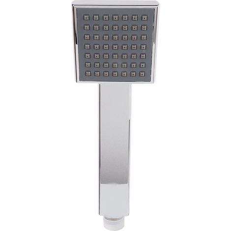 Cabezal de ducha de mano individual cuadrado Crezuo Premium, color plata.-Crezuo