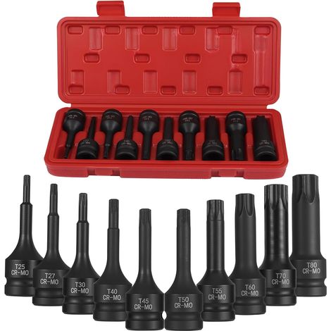 Vasos de impacto Torx T25-T80 de 1/2", juego de 10 (1/5)