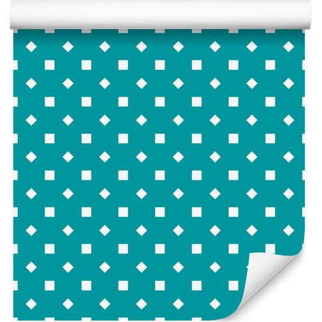 Papier peint à pois, détails fins, turquoise pour salon et chambre 50x1000 cm (1/5)