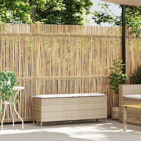 Banc de jardin,Banquette de jardin,Chaise avec coussin beige 110x30x40,5 cm résine tressée CFW29349 (1/5)