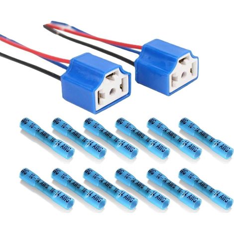 iguTrail 2 Stück H4 Stecker H4 Sockel Keramik 9003 HB2 Kabelbaum H4 auf 3 Pin Adapter Scheinwerfer Stecker für Auto LKW Boot Marine Scheinwerfer Nebelscheinwerfer Nachrüstung (1/5)
