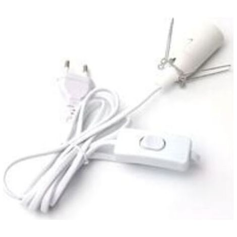 Câble pour lampe à sel avec interrupteur - E14-1,8 m - Douille pour lampe de sel, Blanc (1/3)