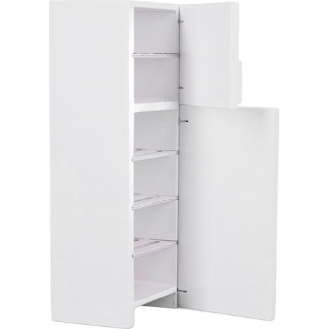 Réfrigérateur miniature en bois blanc pour maison de poupée (échelle 1:12), mobilier de maison de poupée et décoration. (1/5)
