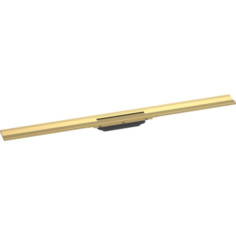 Caniveau de douche linéaire 1000 mm, Siphon de sol à découper pour installation contre le mur, Aspect doré poli, 56053990 (1/5)