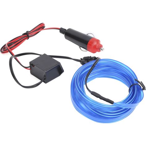 Bande LED de 3 mètres pour éclairage intérieur de voiture, allume-cigare, tube lumineux néon bleu (1/5)