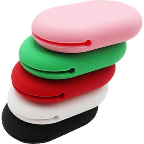 Étui à Écouteurs Protège Les Dommages en Silicone Vert Portable pour Rangement de Câbles et Écouteurs pour Paquet à Dos et Bagages (1/5)
