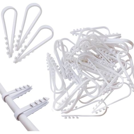Collier pour Câble Électrique, Chevilles à Boucle, Clips de Fil, Serre-Câbles Plage, Chevilles Nylon en Forme de U, Souple Pinces de Lignes, Collier Serrage pour la Fixation Fils, Tuyaux, Blanc 100Pcs (1/5)