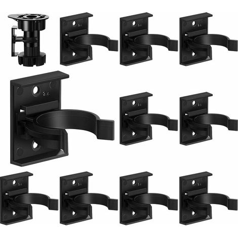 Clip Panneau Bain - Clip Plinthe Cuisine - Clip Planche Coup de Pied - Diamètre 30-31 mm - Support Fixation Réglable - Noir - Lot de 10