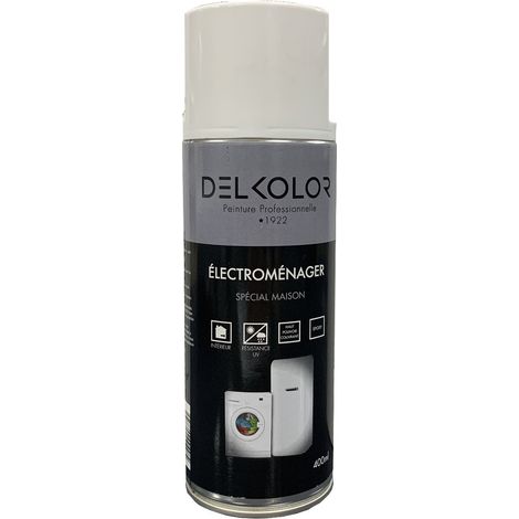 Delkolor Peinture spéciale électroménager en aérosol 400 ml Couleur: BLANC