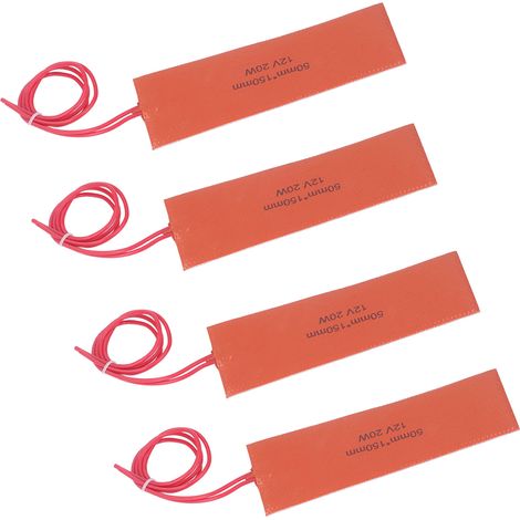 4 Silikon-Heizkissen, flexible Silikon-Heizmatten, Gummi-Heizdecken für Industrieanlagen, 20 W, 12 V (1/5)