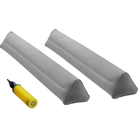 Mophorn Protector de cama para niños pequeños: Barandilla inflable de 120 cm con bomba manual. Antideslizante y flocada, compatible con camas individuales, matrimoniales, queen y king. (2 paquetes). (1/5)