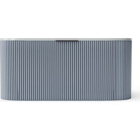 Meuble sous vasque suspendu strié - Bleu mat - 100 cm - LOMERI (1/3)
