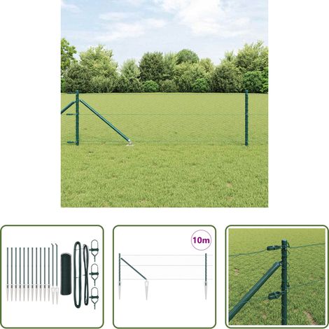 vidaXL Sécurité extérieure - Poteau de clôture. Vert 25 x 0,8 m (treillis de 25 mm) (1/5)