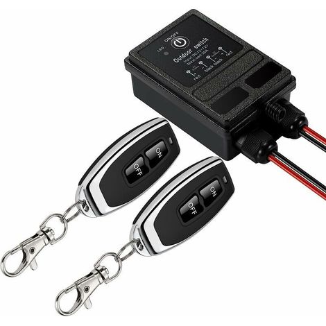 Wireless remote switch, RF remote switch DC 12V/24V/48V/72V, 40A relay, 328 feet long cable. (1/5)