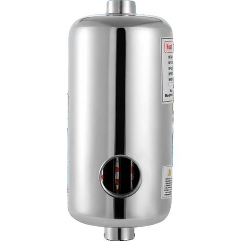 Échangeur de chaleur pour piscine, acier inoxydable 304, 13,4 cm x 29,2 cm, capacité de 150 m³, température max 120°C, débit de 150 L/min (1/5)