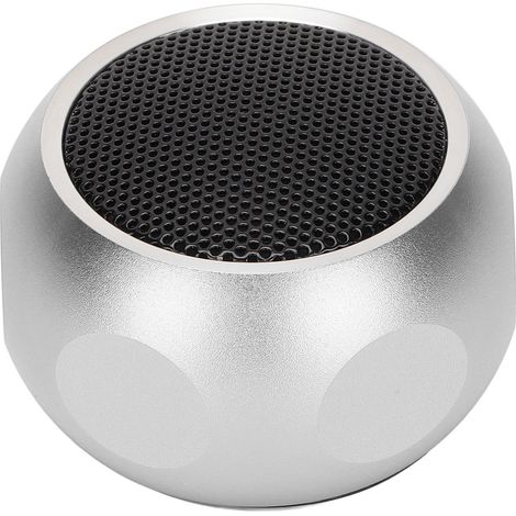 Mini enceinte Bluetooth portable, petite enceinte sans fil mignonne avec cordon pour la douche, le vélo, la voiture et les voyages (argenté)