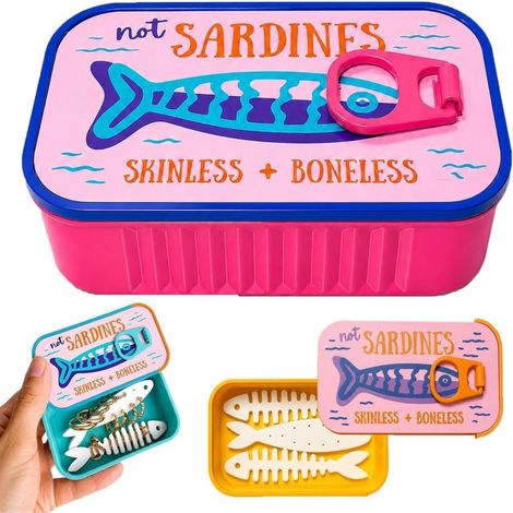 Irovami Boîte de rangement à motif sardines – Rose et rouge (1/5)