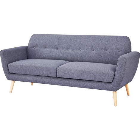 DIVANO A 3 POSTI BURTON CON BOTTONI IN COLORE GRIGIO SCURO 193 X 79 X H86 CM (1/2)