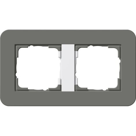 Gira Cadre de recouvrement 2f Gira E3 Dklgrau/Reinweiß [0212413], 0212 413
