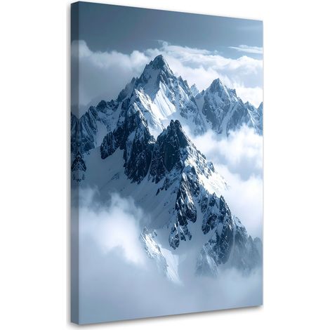 Wandbild Schneebedeckte Berggipfel Panorama 40x60 cm