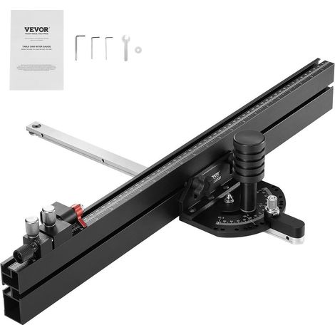 Menuisiers : réglage facile, jauge à onglets de précision avec 15 arrêts positifs, guide 61 cm et fente 19x10 mm (1/5)