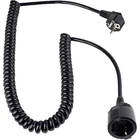 AS Schwabe 70425 Alimentazione Prolunga Nero 4 m H05VV-F 3G 1,5 mm² Cavo a spirale