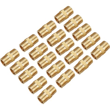 20 raccords rapides en laiton 1/8 BSP mâle à 1/8 BSP mâle, filetage externe, nipple hexagonal, lot de 20 (1/5)