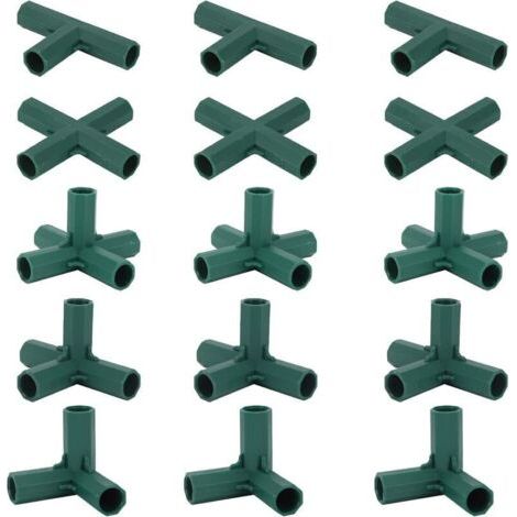 Lot de 15 Connecteurs De Cadre De Serre, Connecteurs d'angle pour Cadre De Jardin Tige d'hélice de 16 mm 5 Types de Support Stable Robuste pour Serre (1/4)