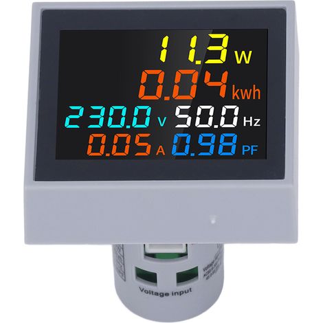 Multimètre numérique 6 en 1 pour applications domestiques : courant alternatif, tension, puissance et fréquence (SPM004, 250-450 V CA). (1/5)