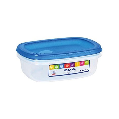 EDA - Boite rectangulaire 0.5l naturel couvercle turquoise