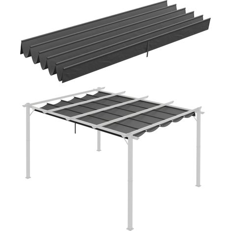 Toile de rechange pour pergola rétractable 4x3m – Toile en polyester haute densité 180 g/m² imperméabilisée – 10 niveaux de drainage – MH (1/5)