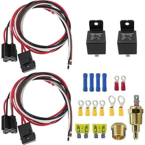 Kit Relais Thermostatique Ventilateur Radiateur - 40 A - 12 V - Pour Moteurs Automobiles - Double Relais Avec Sonde - 1 Pièce (1/5)
