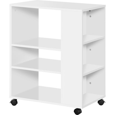 Meuble pour imprimante, meuble d'appoint pour bureau, chambre, cuisine, salon, 60 x 40 x 75,8 cm, blanc (1/5)