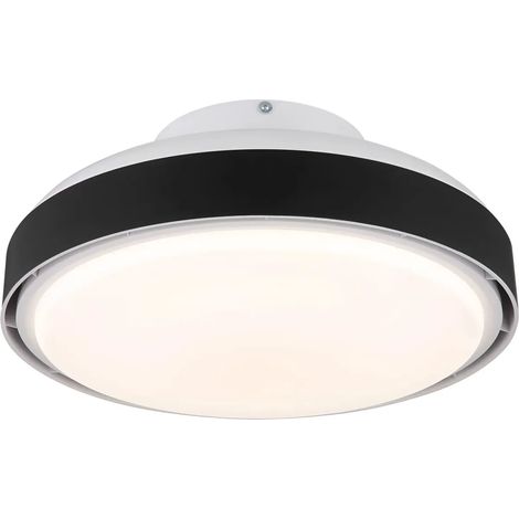 Ventilatore da Soffitto Plafoniera LED Dimmerabile 45 cm Bianco Nero