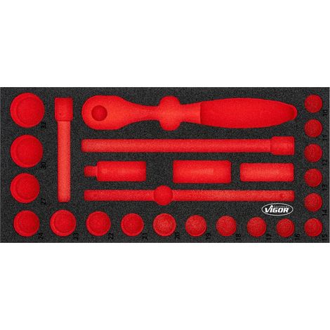 VIGOR Weichschaumeinlage, leer, L x B x H: 393 mm x 188 mm x 35 mm, Art.Nr. V4975N-L (1/2)