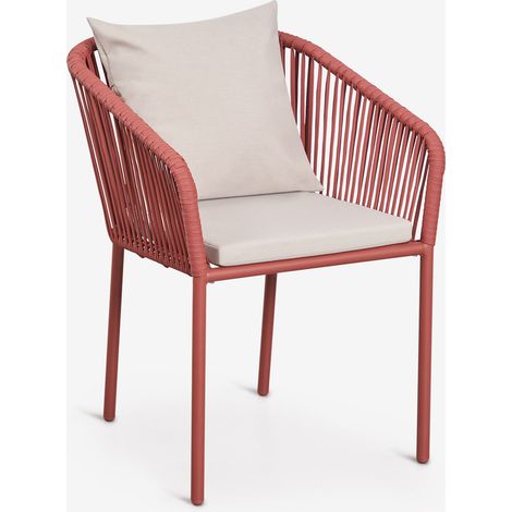 Set di 4 sedie da giardino con braccioli in corda intrecciata Arhiza Classic SKLUM            